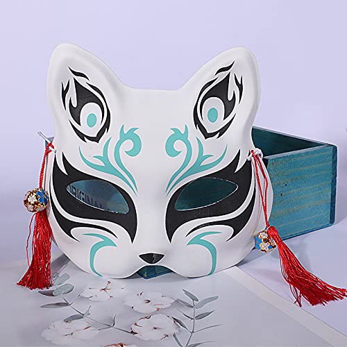 Amazon | 5点セット 狐面 仮面 半面 きつね お面 鈴付き 狐の面